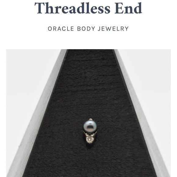 Oracle Body Jewelry Jewelry - Oracle Solid Gold Black Pearl Thread-less End Earring